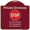 Signmission Designer Series-Private Driveway No Turn Around Or Trespassing No Exceptions W, 18" H, BU-1818-9922 A-DES-BU-1818-9922 - alternate 1